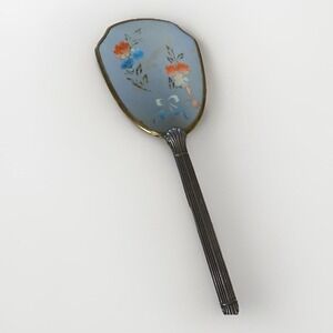 Vintage Floral Hand Vanity Mirror Aged Cottagecore Romantic Decor 1920s 1930s